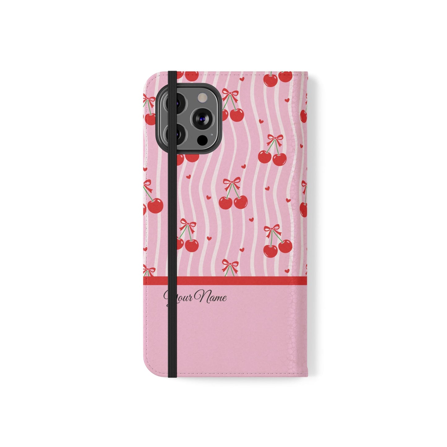 Personalized Cherry Blossom Dreams Flip iPhone and Samsung Cases — Wallet Folio with Name & Affirmation.