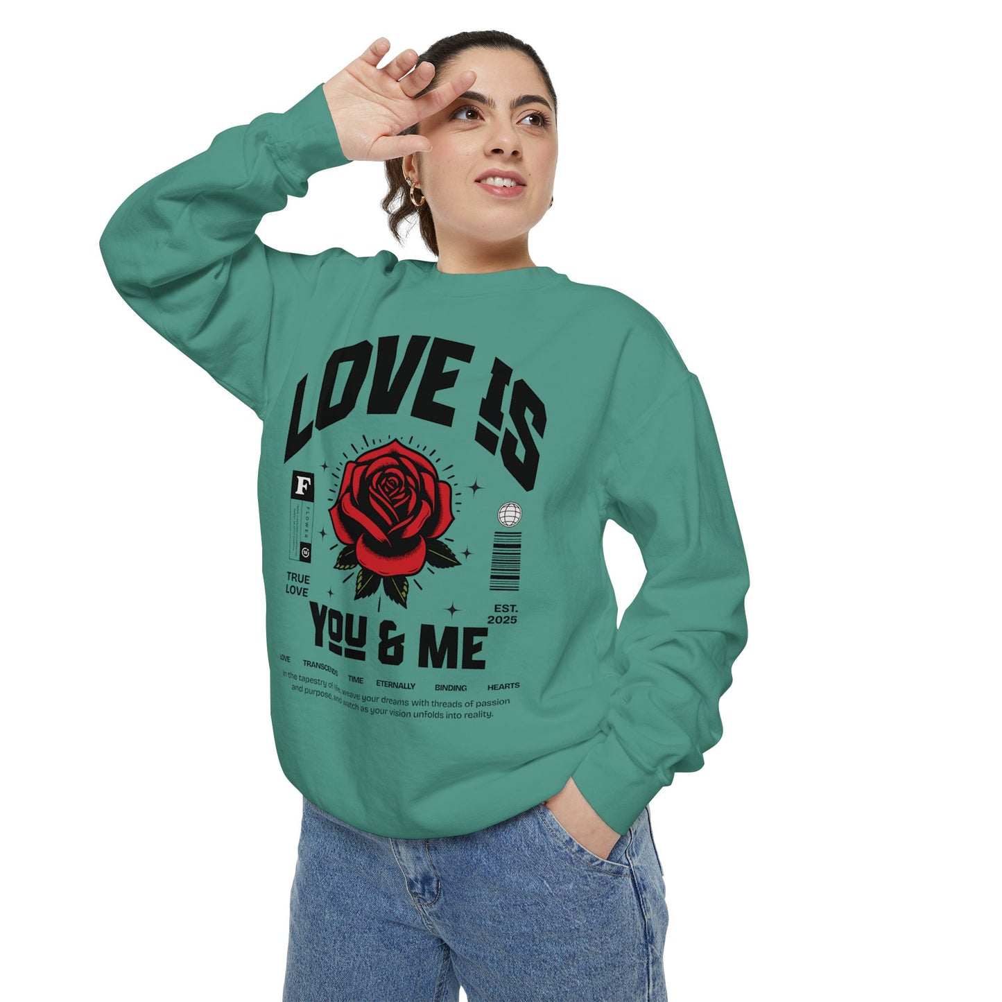 You and Me Valentines Unisex Comfort Colors Garment-Dyed Sweatshirt