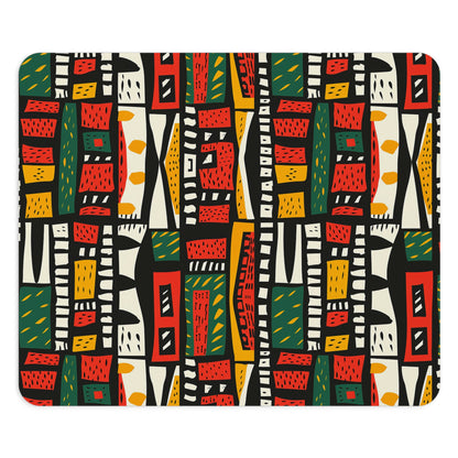 Tribal Harmony Vibrant Mouse Pad - Colorful Desk Accessory for Home Office.