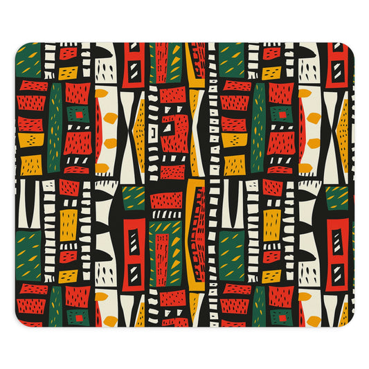 Tribal Harmony Vibrant Mouse Pad - Colorful Desk Accessory for Home Office.