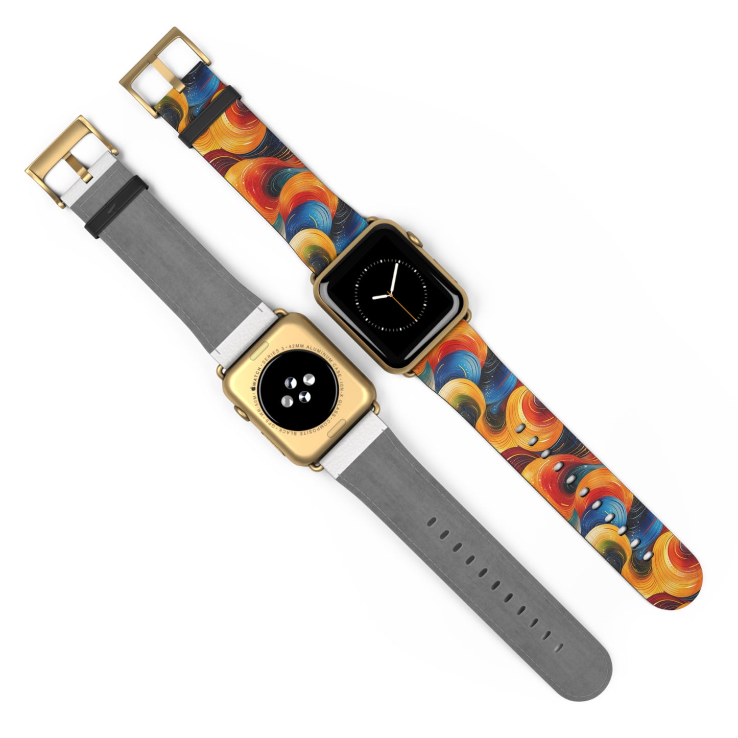 Cosmic Swirl Vibrant Art Watch Band - Colorful Abstract Design for Apple Watch.