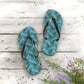 Blue Tropical Bliss Flip Flops