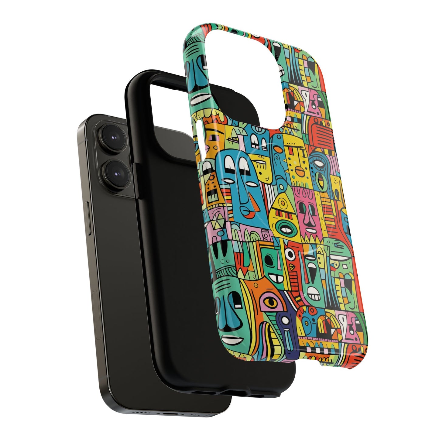 Vibrant Art Magnetic Phone Case, Colorful Protector, Unique iPhone Case, Gift for Artists, Trendy Tech Accessory