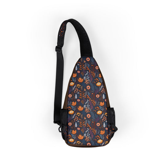 Floral Autumn Bloom Chest Bag - Stylish Sling for Outdoor Adventures, Cross Body Sling Bag, Chest Bag, Crossbody Backpack, Travel Bag