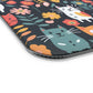 Whimsical Feline Garden LED Gaming Mouse Pad, Wireless Charging