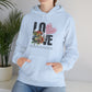 Love Floral Sweatshirt - Unisex Heavy Blend™ Hooded Pullover for Comfort and Style