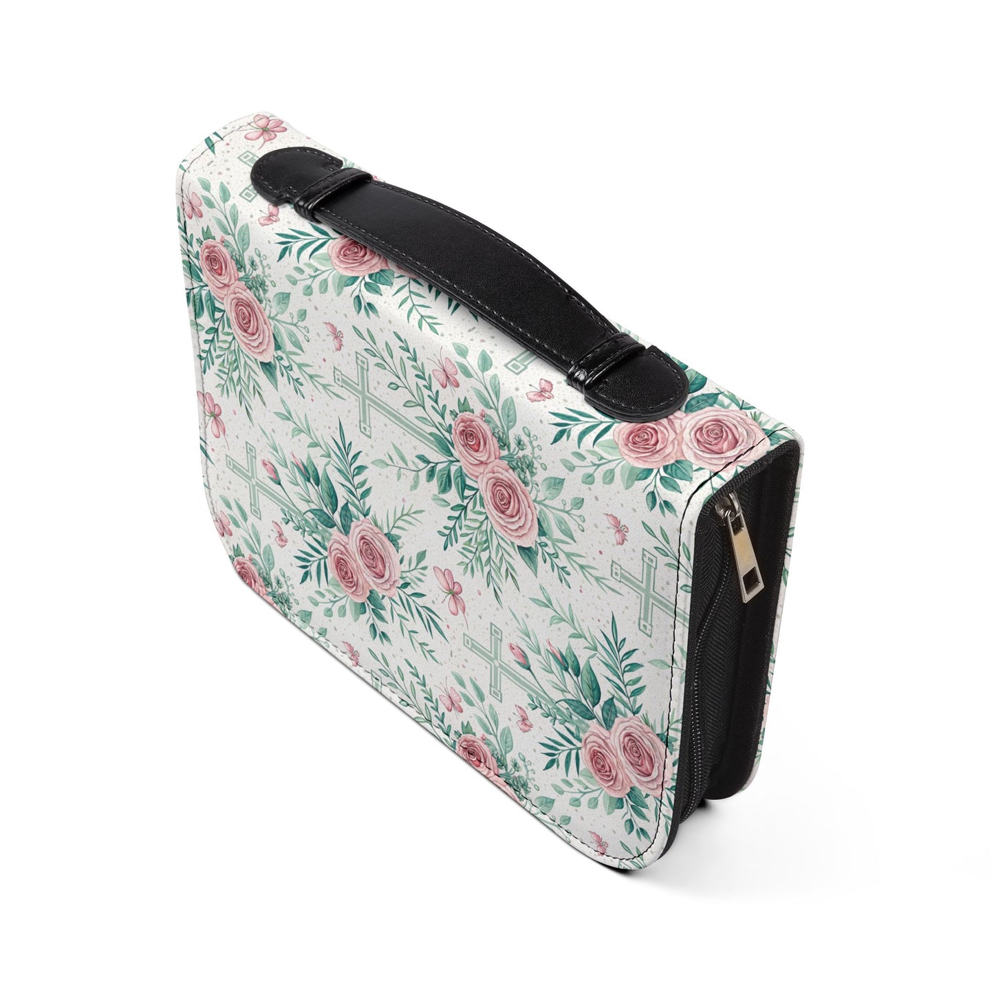 Floral Christian Bible Cover - Personalized with Name, Inspirational Gift for Baptism, Confirmation, or Any Religious Occasion