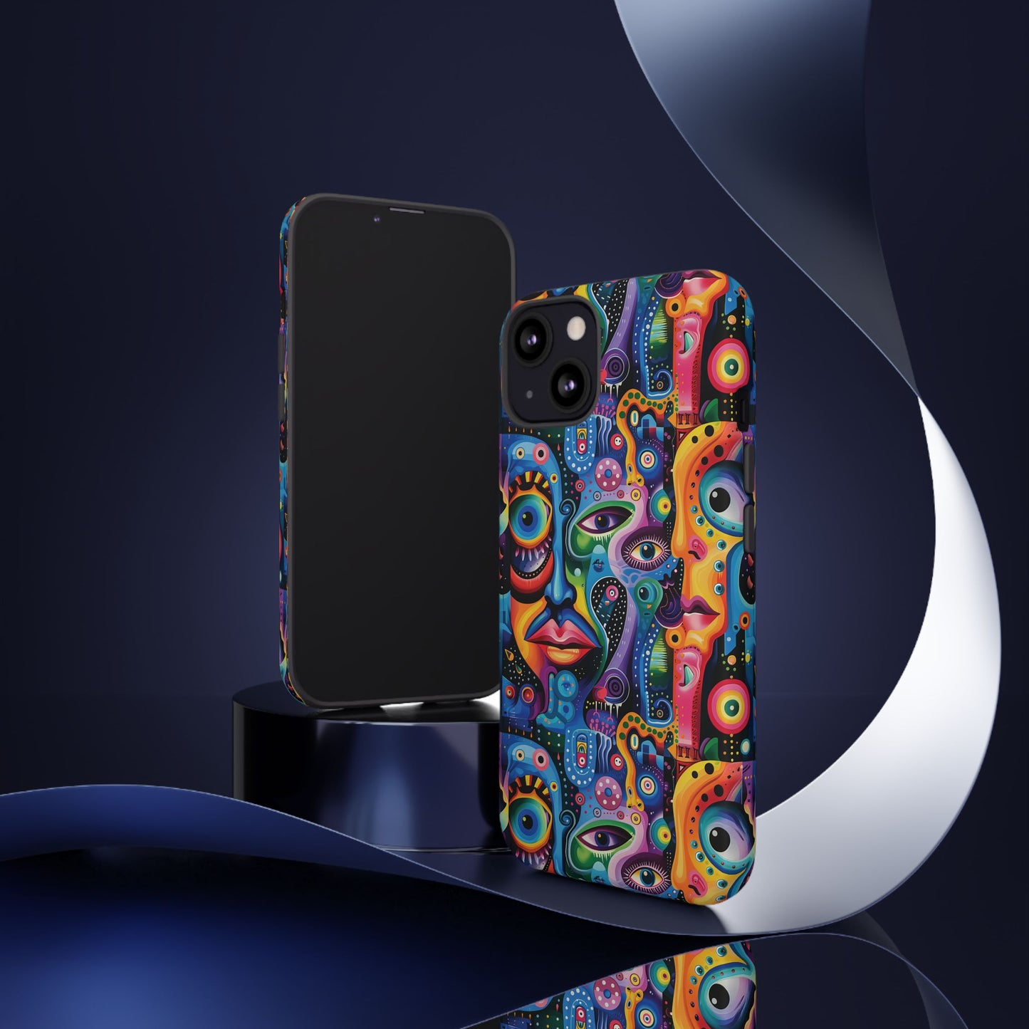 Psychedelic Visions Colorful Art iPhone Case - Tough Cases with Vibrant Abstract Design