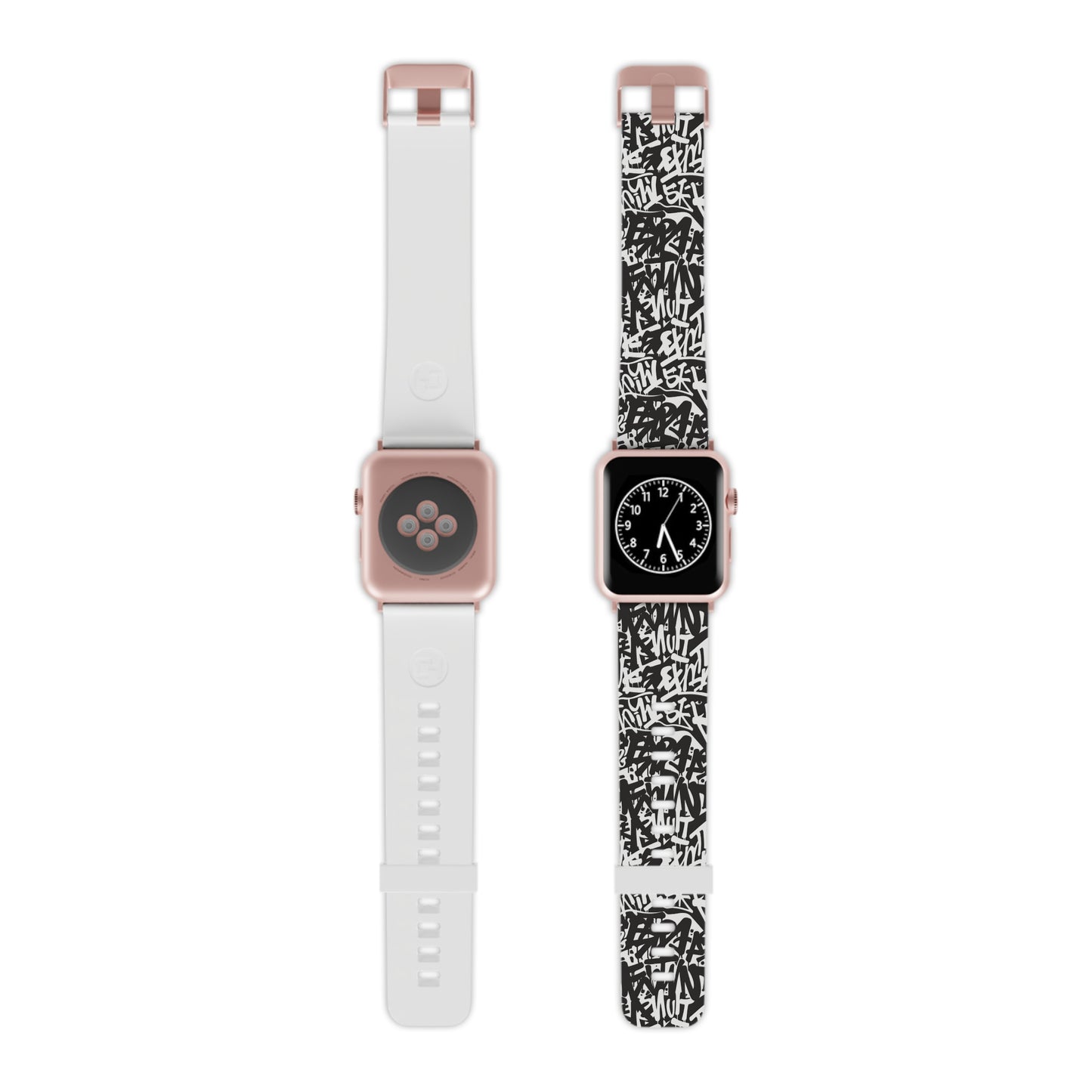 Urban Graffiti Trendy Apple Watch Band with Urban Design - Black and White Graffiti Style