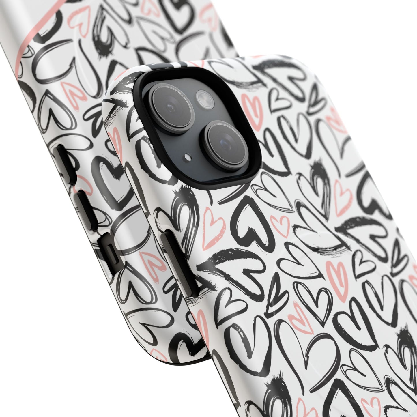 Heart Scribbles Tough Magnetic MagSafe®Case - Cute, Stylish, Gifts for Her, Love, Valentine's Day,  iPhone® 13, 14, 15, 16, 17, Pro, Pro Max, Plus Cases.