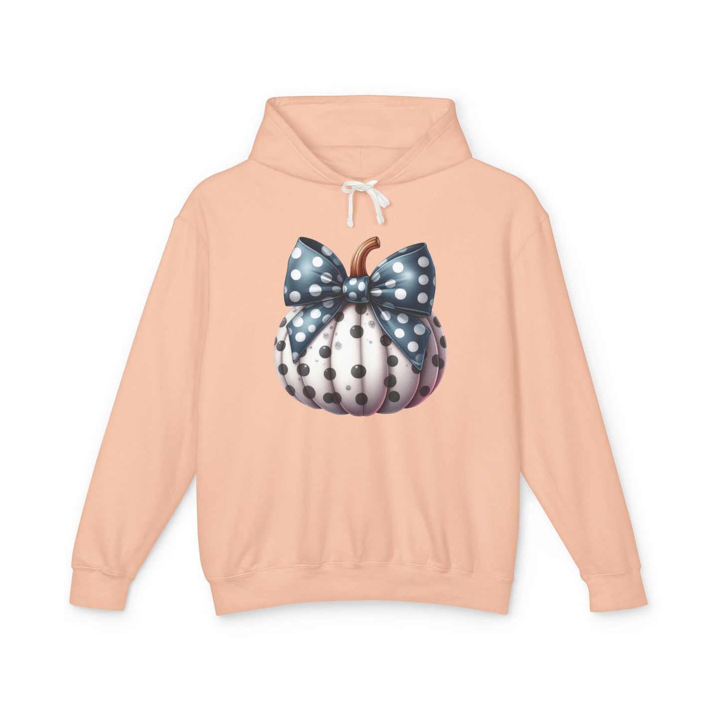 Polka Dot Pumpkin Charm Lightweight Hooded Sweatshirt