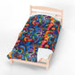 Psychedelic Visions Vibrant Abstract Faces Velveteen Plush Blanket