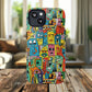 Vibrant Art Magnetic Phone Case, Colorful Protector, Unique iPhone Case, Gift for Artists, Trendy Tech Accessory