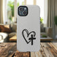 Tough Magnetic Phone Case with Heart & Cross Design, Durable Phone Cover, Unique Gift for Her, Stylish Accessory, Everyday Use
