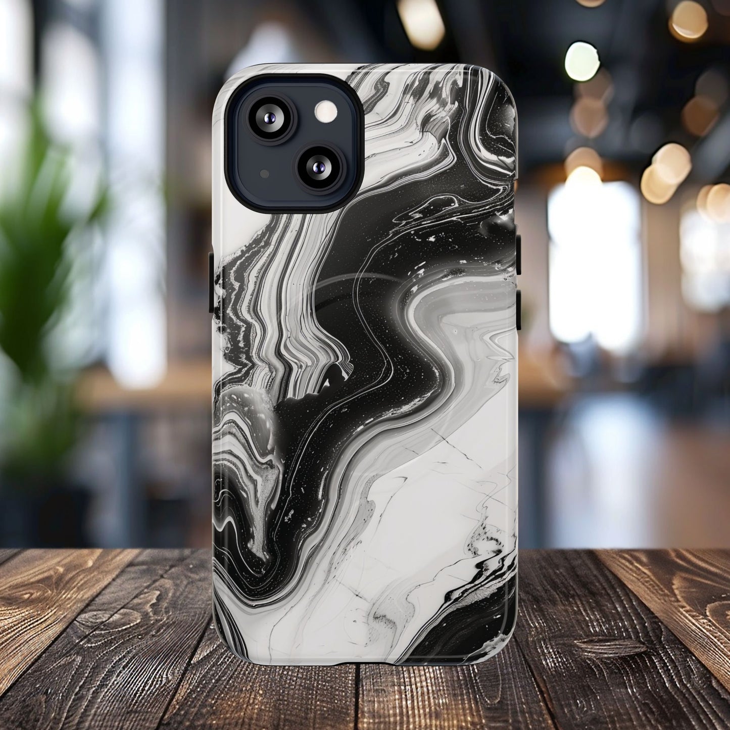 Black Marble Magnetic iPhone Case for Tough Protection, Stylish iPhone Mobile Accessory, Fashionable Gift, Unique Marble iPhone Design, Durable Smartphone Cover
