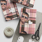 Personalized Wrapping Paper Sheets — Custom Face Plaid Gift Wrap (Single Sheet)
