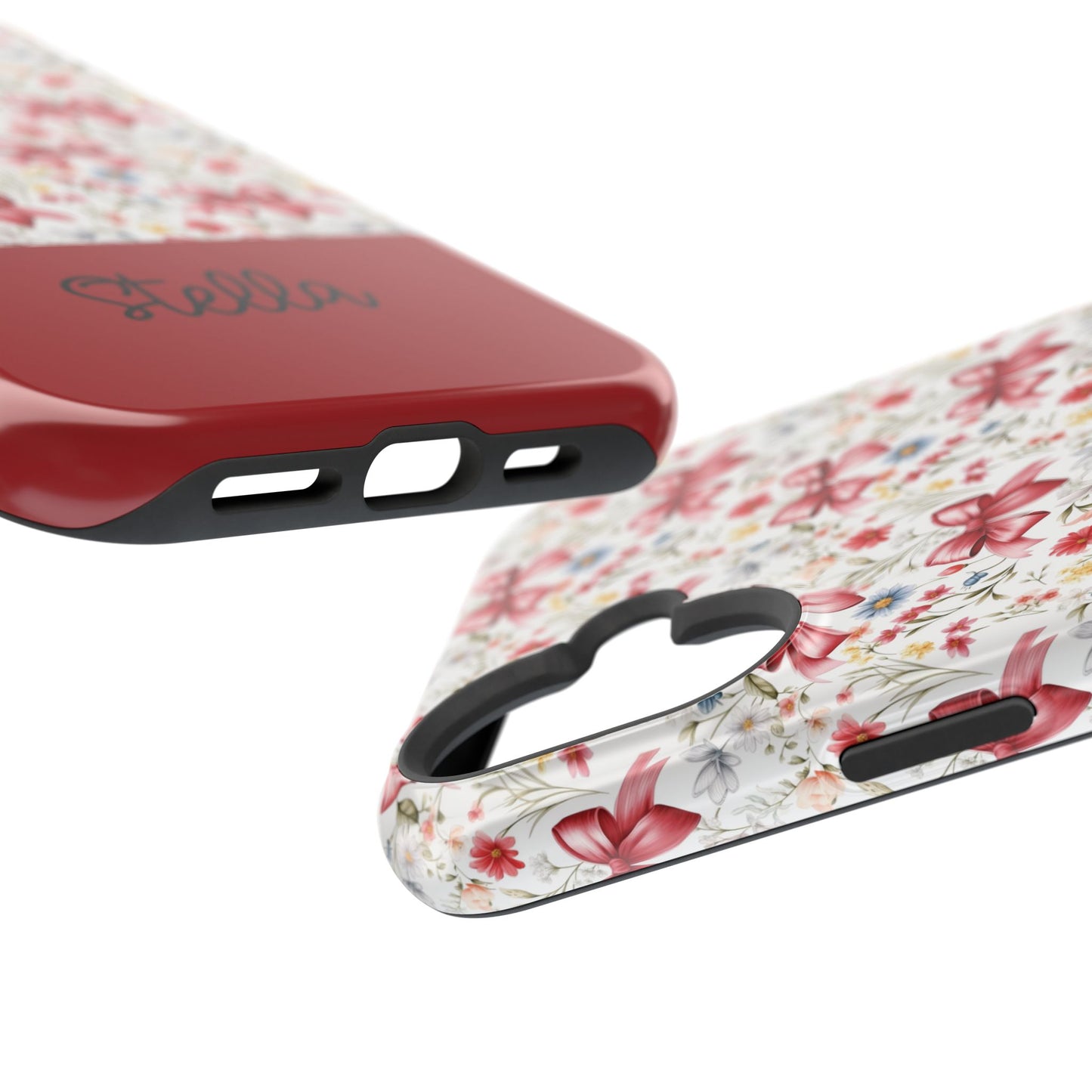 Personalized Rosette Coquette Floral Bow iPhone and Samsung Impact-Resistant Case — Custom Name Case