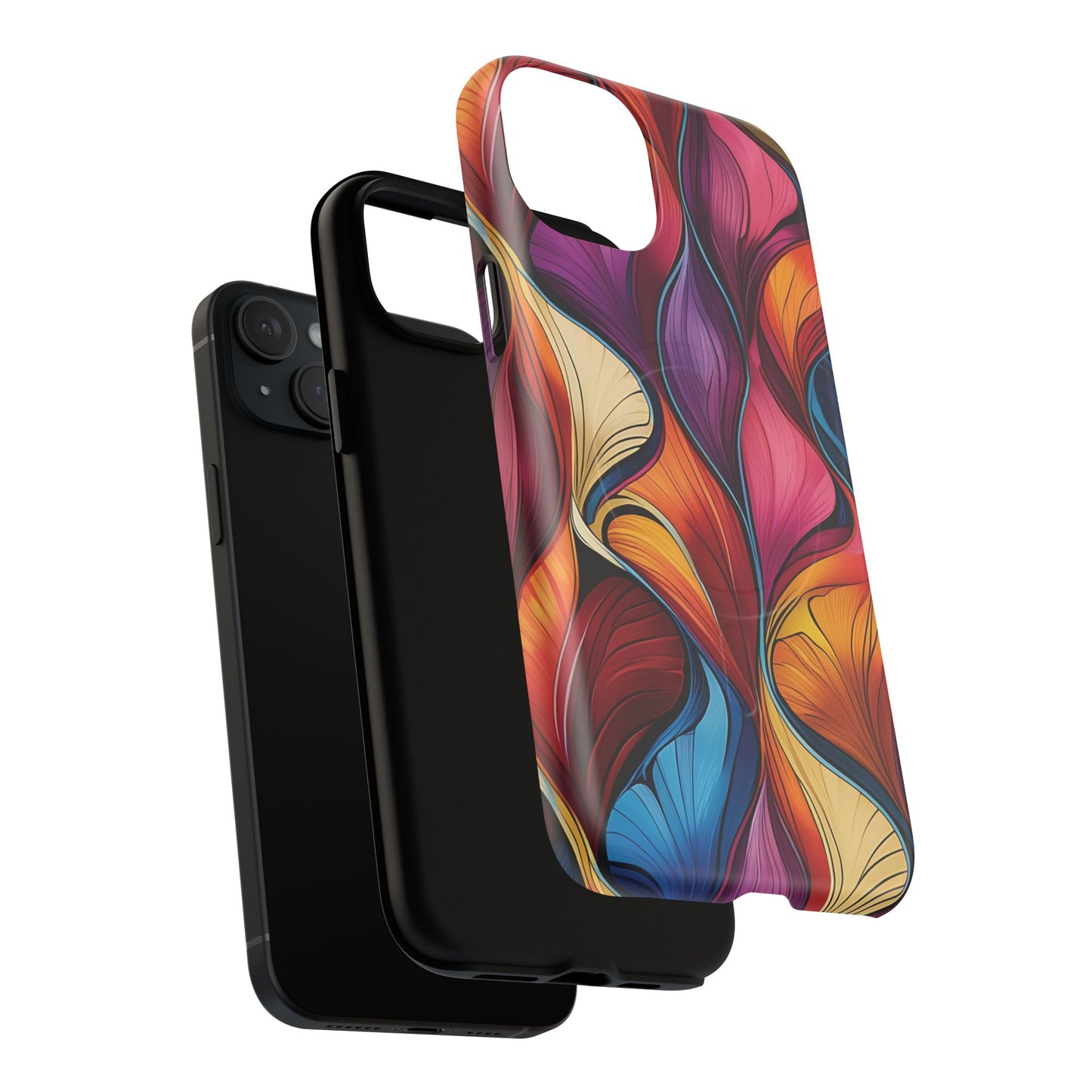 Vibrant Leaf Wave Tough Magnetic Phone Case, Vibrant Smartphone Cover, Unique Protective Case for Gifts, Phone Accessories, Trendy Design