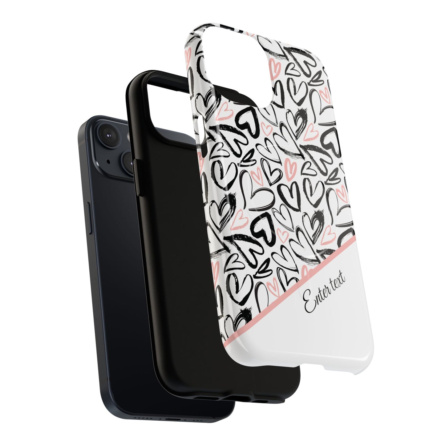 Heart Scribbles Tough Magnetic MagSafe®Case - Cute, Stylish, Gifts for Her, Love, Valentine's Day,  iPhone® 13, 14, 15, 16, 17, Pro, Pro Max, Plus Cases.