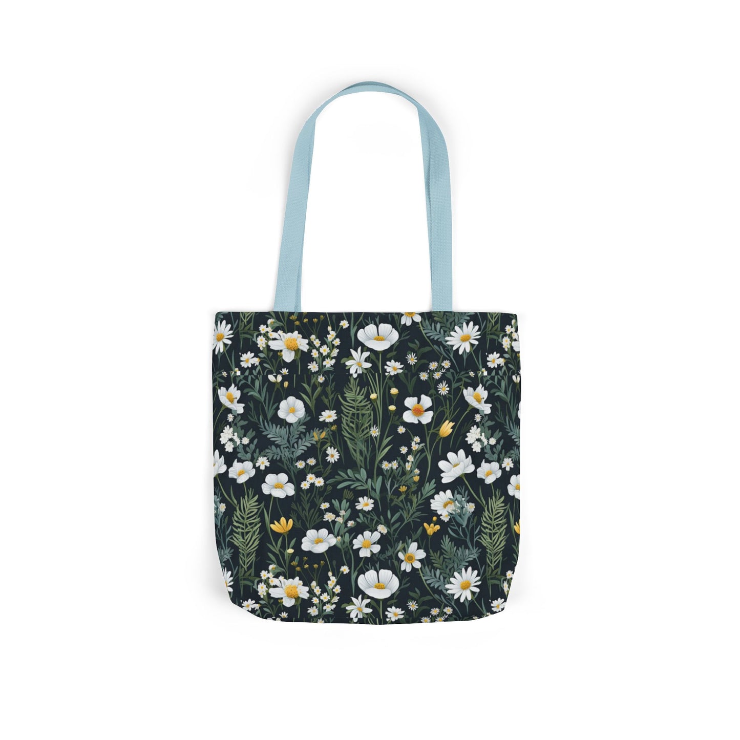 Daisy Delight Floral Canvas Tote Bag with 5-Color Straps | Eco-Friendly Shopping Bag