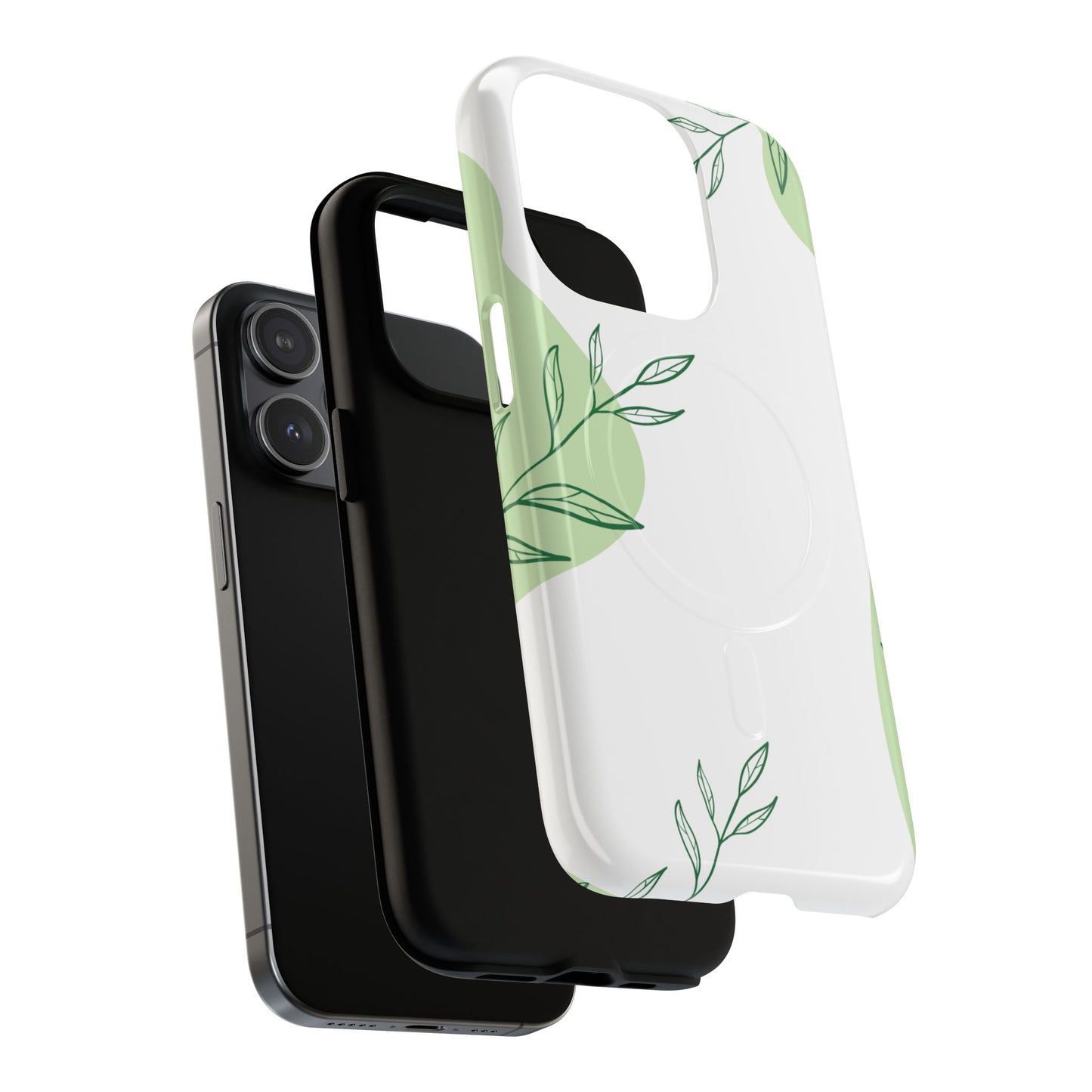 Stylish Tough iPhone Magnetic Cases with Leaf Design, iPhone Protection Cases, Greenery iPhone Covers, Eco-Friendly iPhone Accessories, Gift for Her.