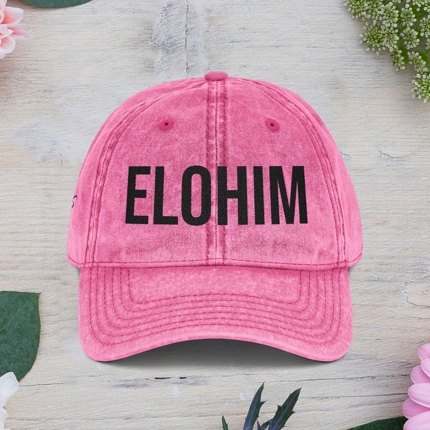 Vintage Embroidered Dad Cap with 'ELOHIM, GENESIS 1:1' - Stylish Casual Hat, Gift for Him/Her, Summer Accessory, Trendy Streetwear, Spiritual Fashion