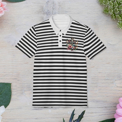 Stylish Striped Polo Shirt, Casual Summer Wear, Unisex Fashion Top, Beach Trip Outfit, Gift for Dad, Trendy Daily Look, Gift for Her and Gift for Him.