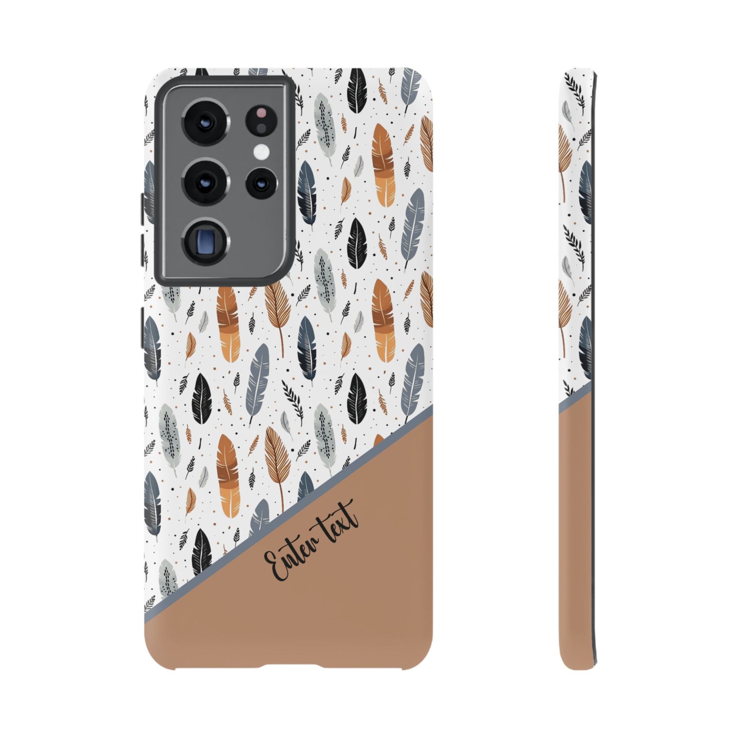 Personalized Whispering Feathers Tough Case — Dark Feather Protective Phone Case for Samsung & Google