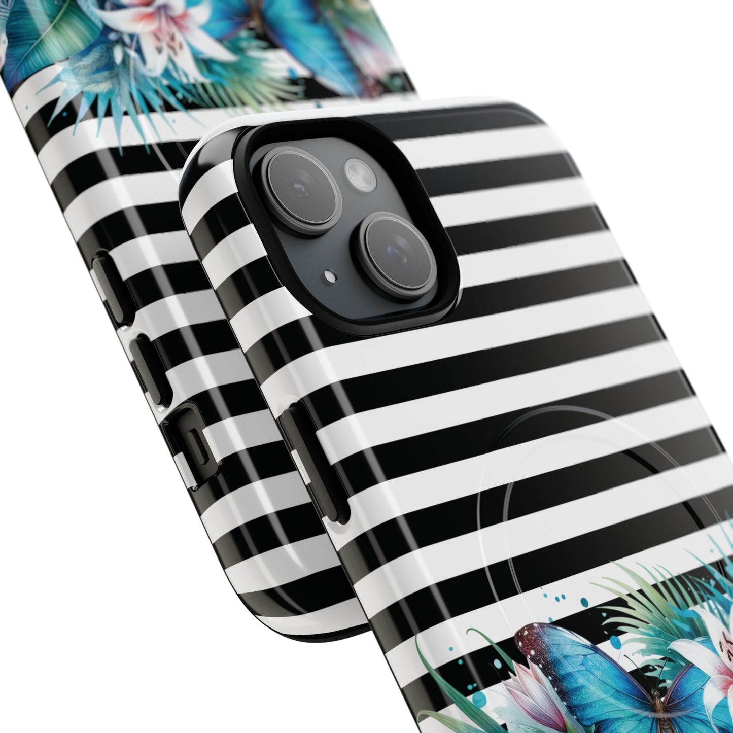 Wings of Wonder Tough iPhone Magnetic Case, Stylish Protection, Durable iPhone Cover, Butterfly Design Gift, Floral Case,Trendy Tech Accessory.