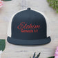 Red 'ELOHIM, GENESIS 1:1'  Embroidered 5 Panel Trucker Cap | Casual Style Hat, Adjustable, Unisex, Perfect Gift for Outdoors, Festivals, Daily Wear