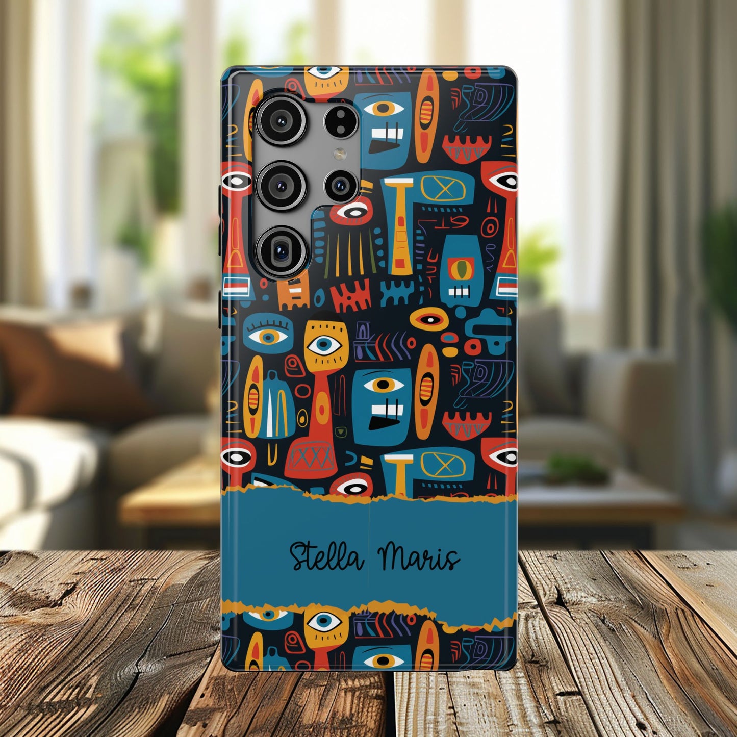 Personalized Colorful Abstract Faces Clear Impact-Resistant Case