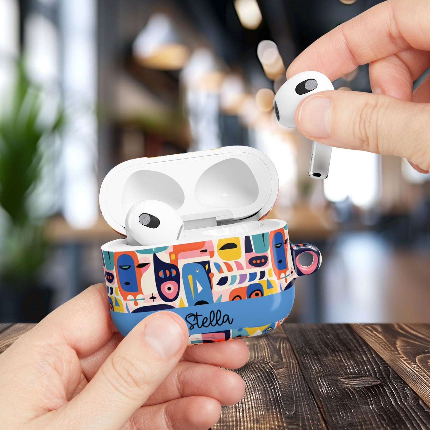 Personalized Abstract Art AirPod Case — Colorful Custom Name/Affirmation Design