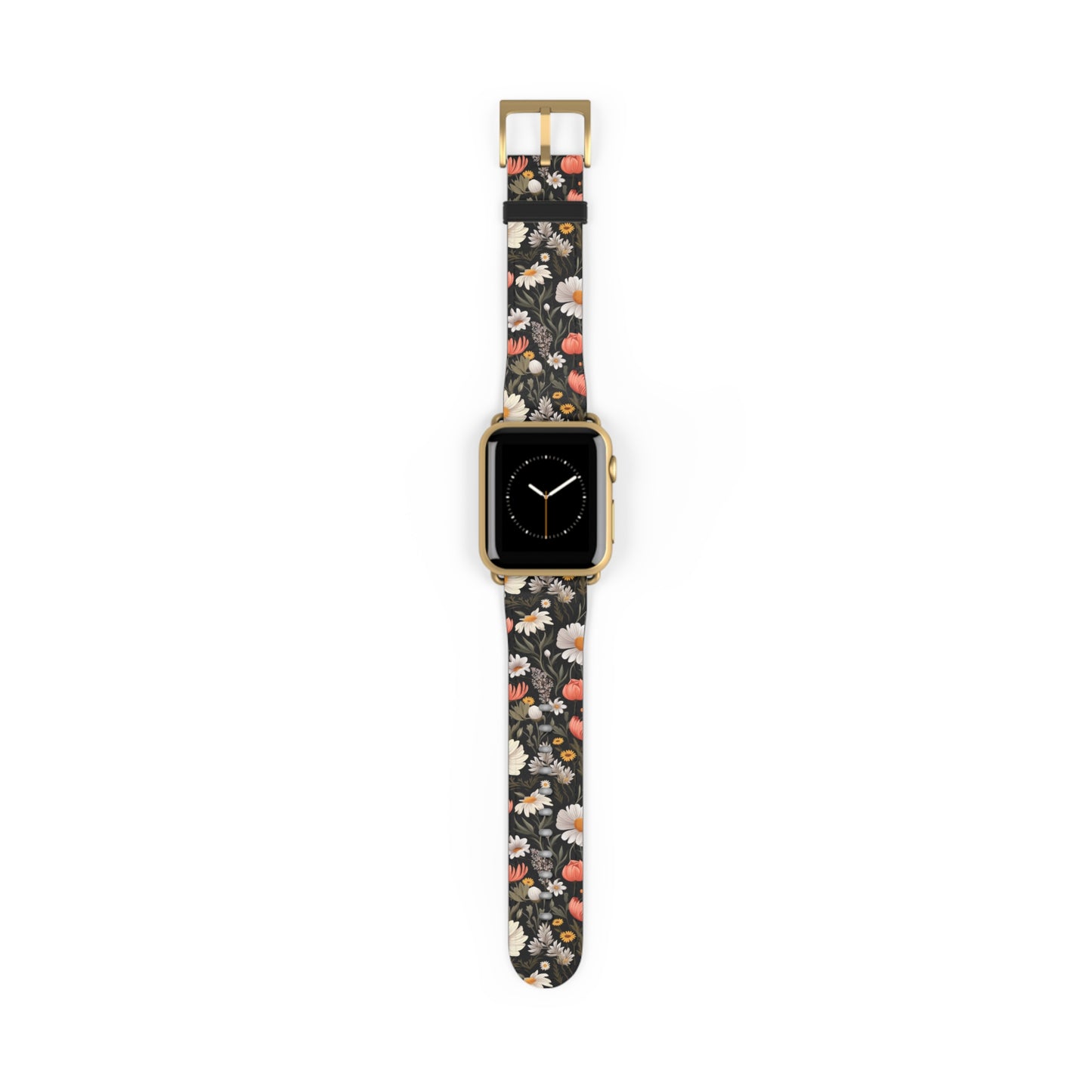 Blossom Elegance: Noir Garden Floral Watch Band - Stylish Floral Design for Smartwatches