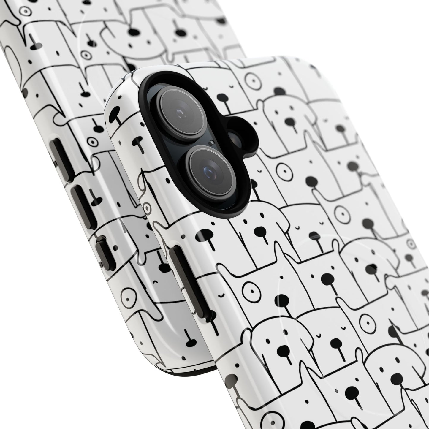 Cute Woof Line-Up iPhone Case, Tough Magnetic Case for Pet Lovers, Stylish Phone Accessory, Gift for Dog Owners, Protective Pet Case