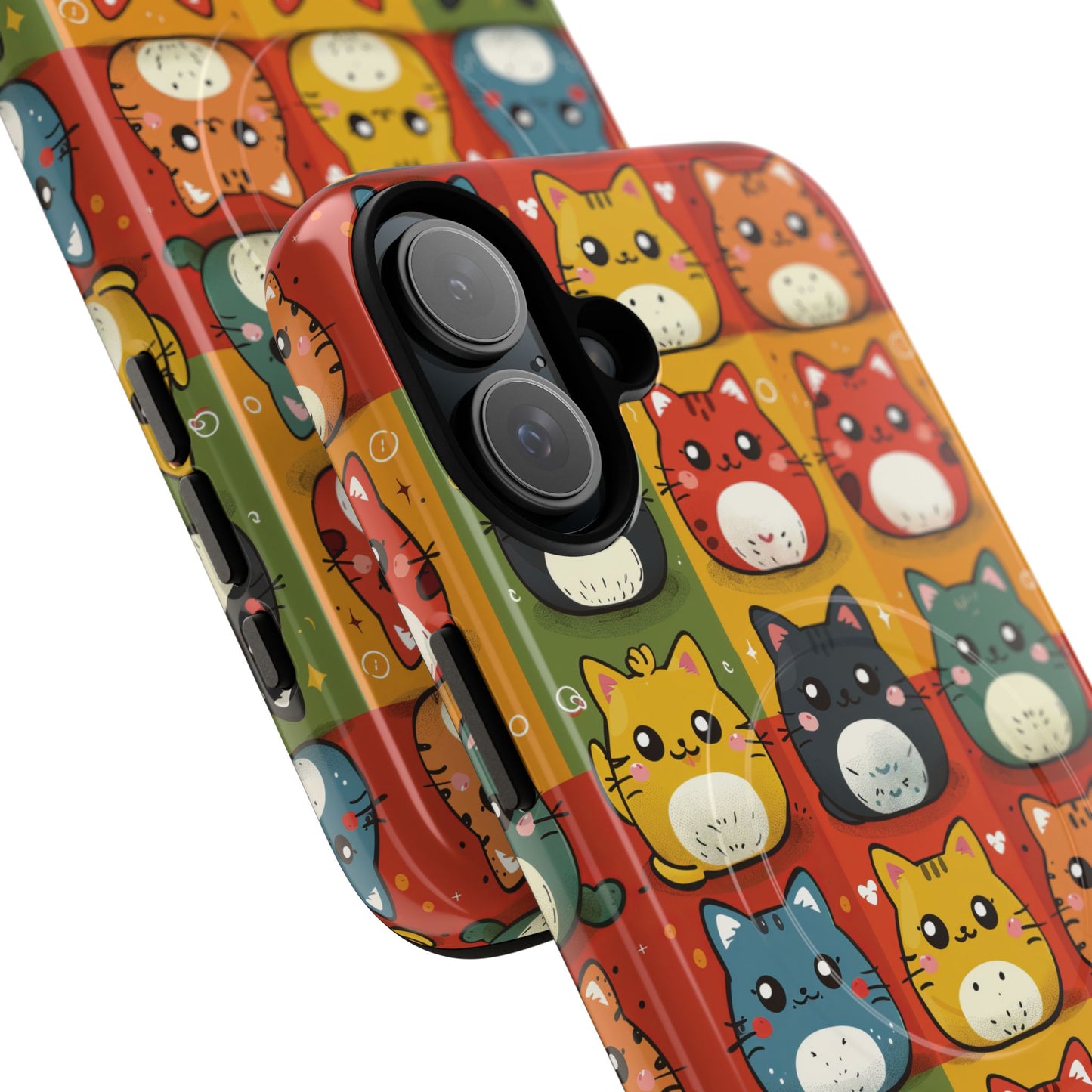 Cute Kawaii Cat iPhone Case, Tough Magnetic iPhone Case, Animal Lover Gift, Kawaii iPhone Cover, Fun Cat Design