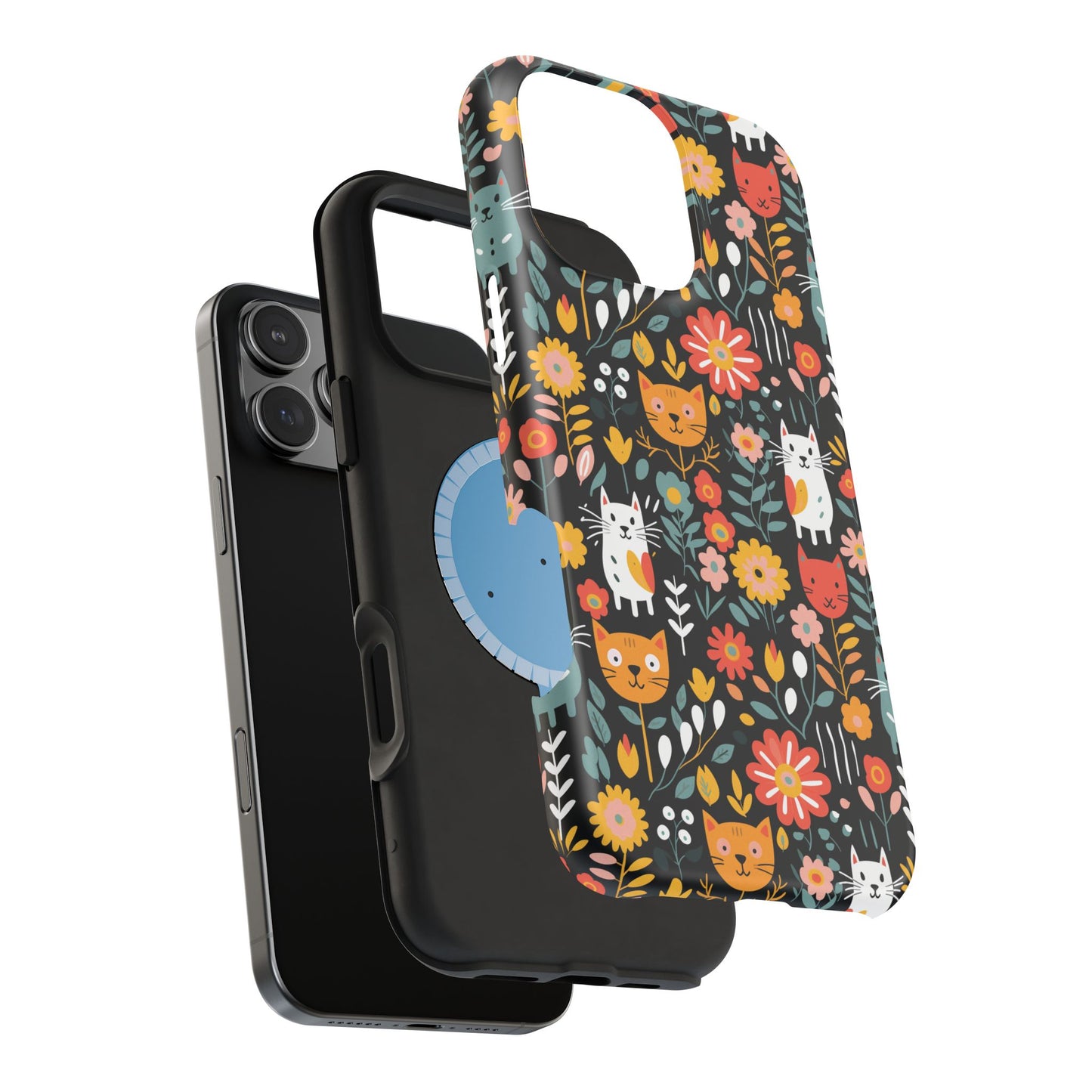 Whimsical Feline Garden Magnetic Tough iPhone Cases