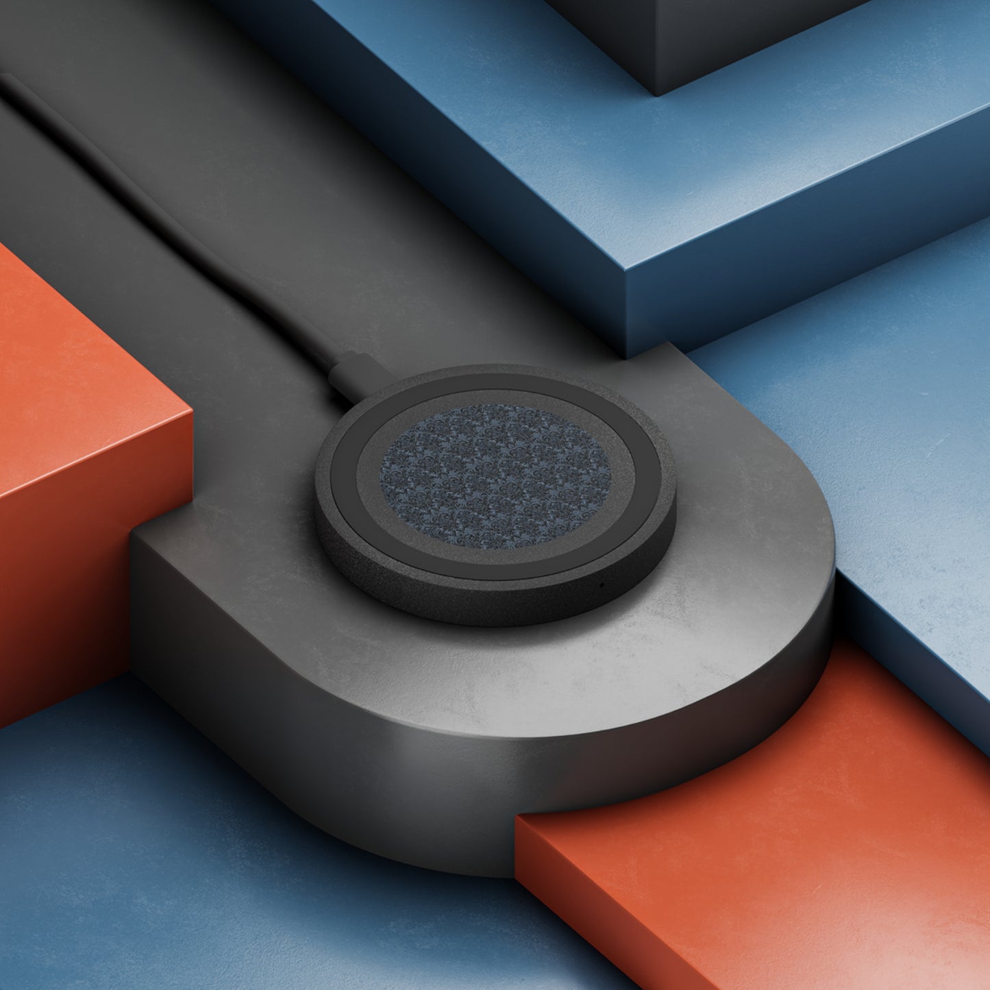 Opulent Dusk Elegant Wireless Charging Pad - Quake Design for Tech Lovers.