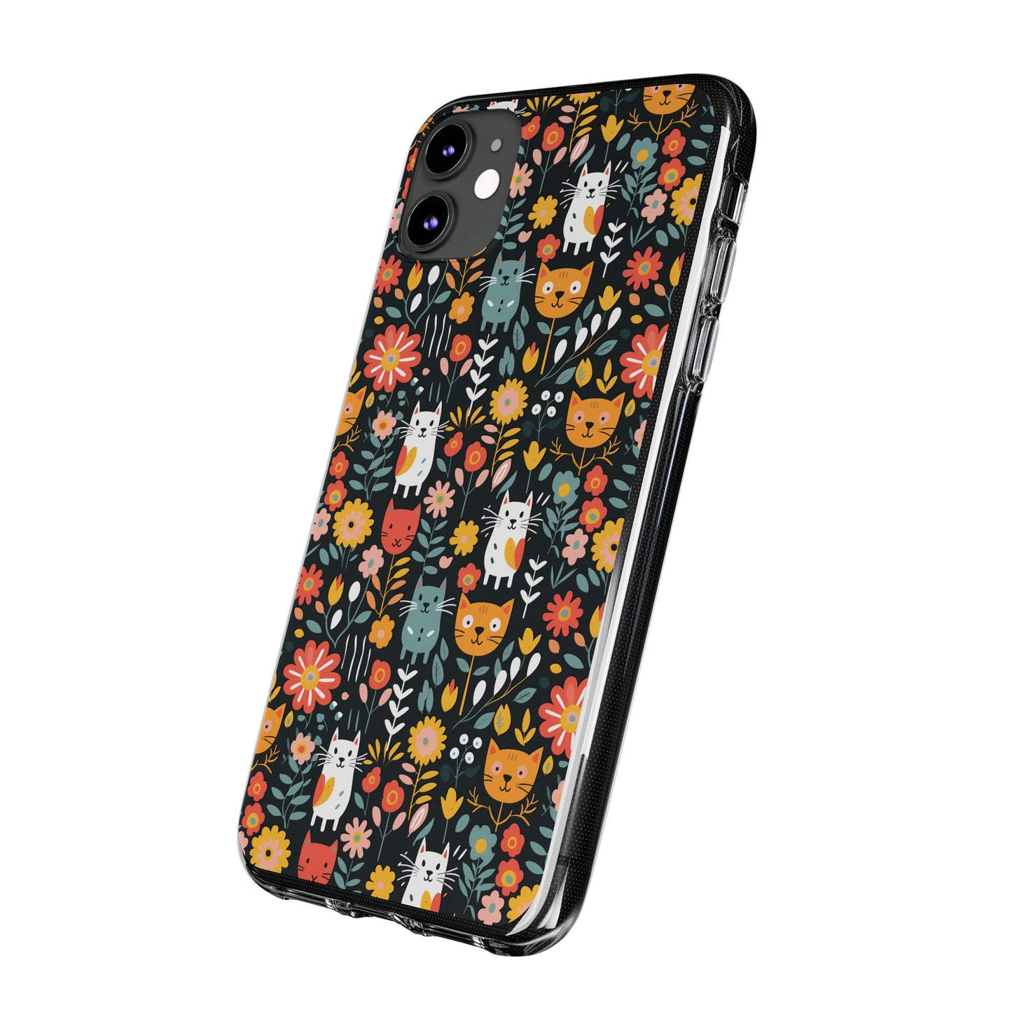 Whimsical Feline Garden Soft iPhone, Google and Samsung Cases