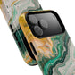 Magnetic iPhone Cases with Green Marble Design, Tough Magnetic Cases, iPhone Accessories, Gift for Her, Trendy iPhone Cover