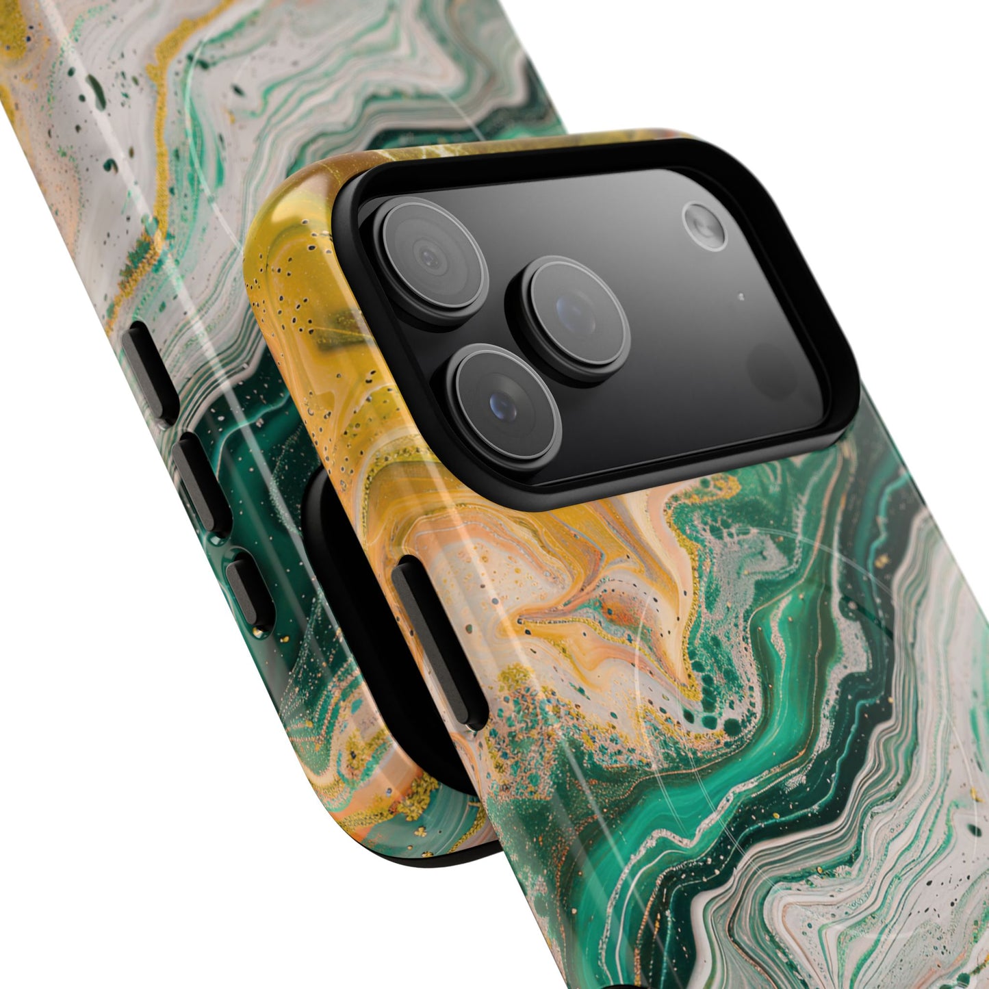 Magnetic iPhone Cases with Green Marble Design, Tough Magnetic Cases, iPhone Accessories, Gift for Her, Trendy iPhone Cover
