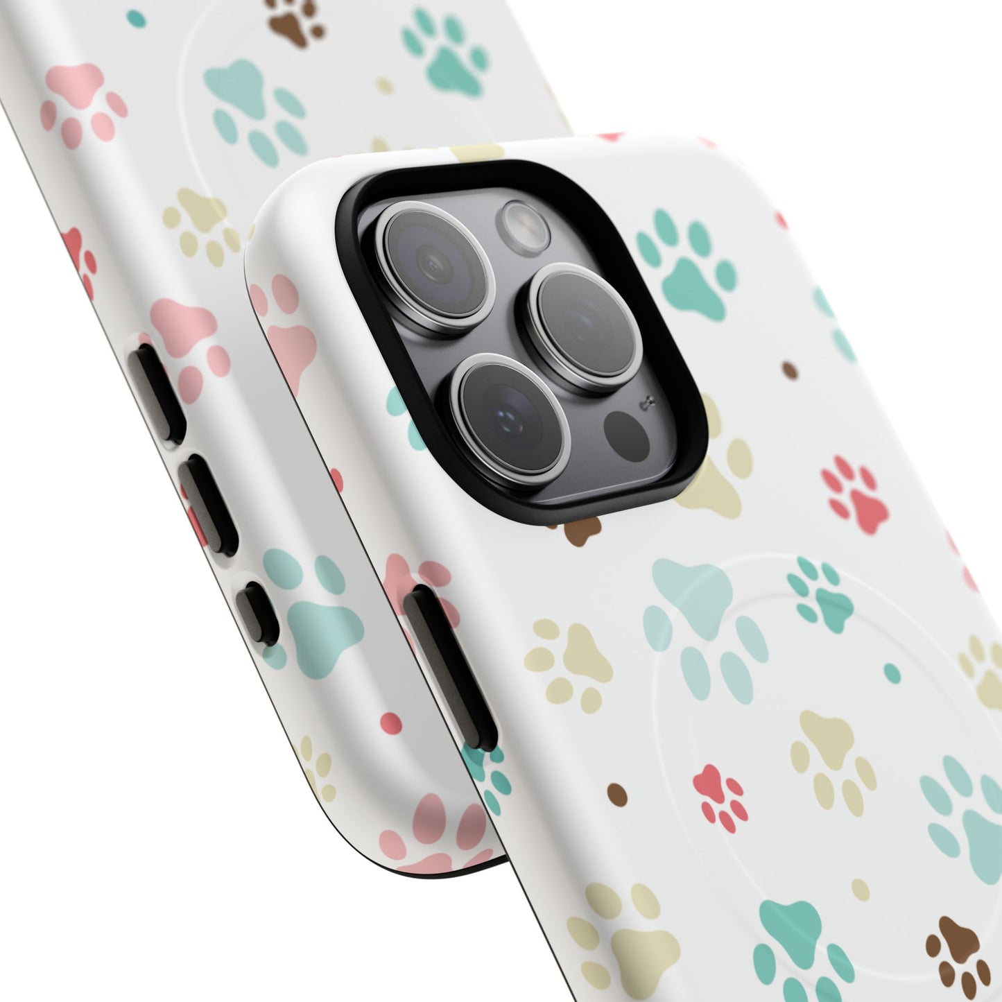 Pet Lover Magnetic iPhone Case - Cute Paw Print Design, Tough Magnetic Cases for Dog and Cat Owners, Gift for Animal Lovers
