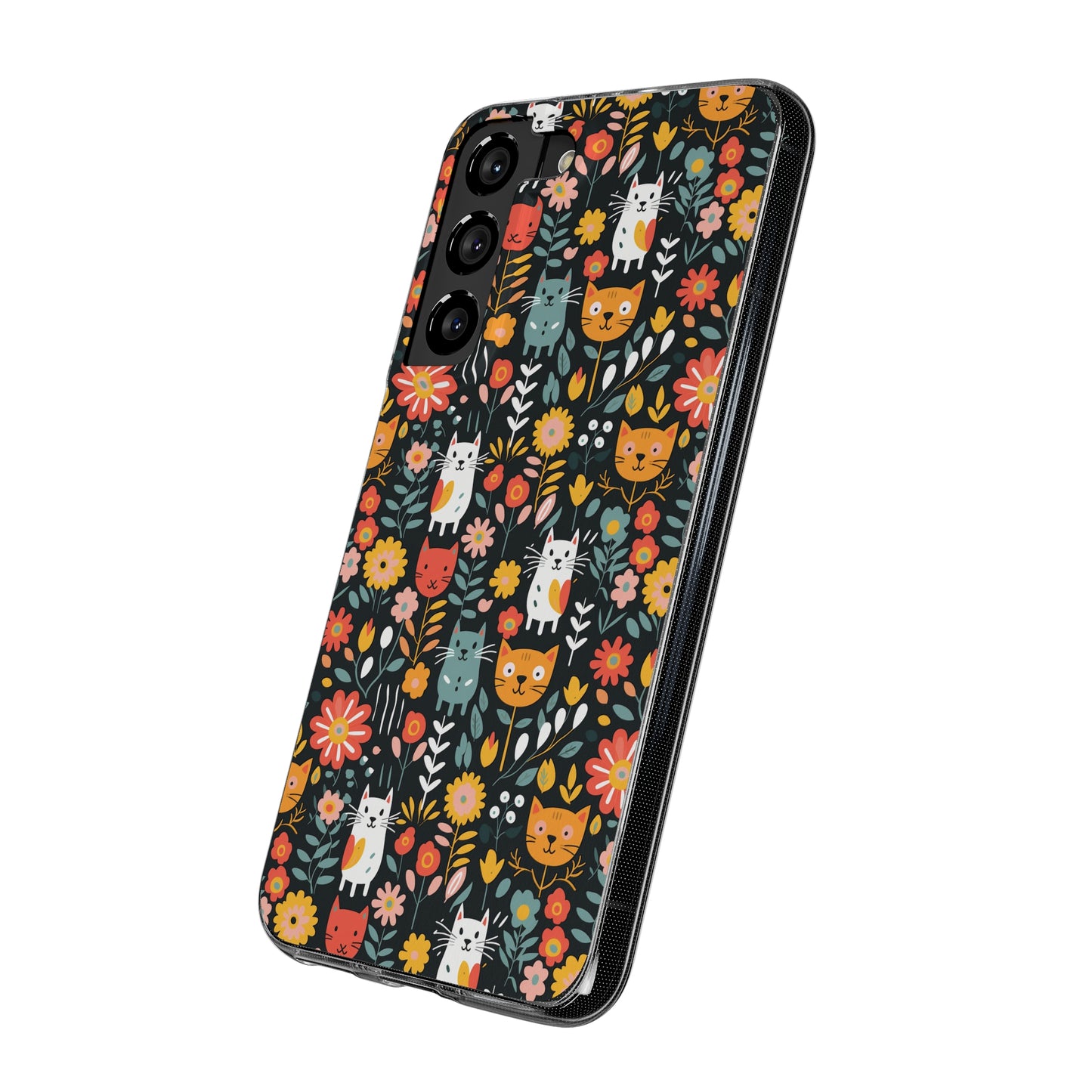 Whimsical Feline Garden Soft iPhone, Google and Samsung Cases