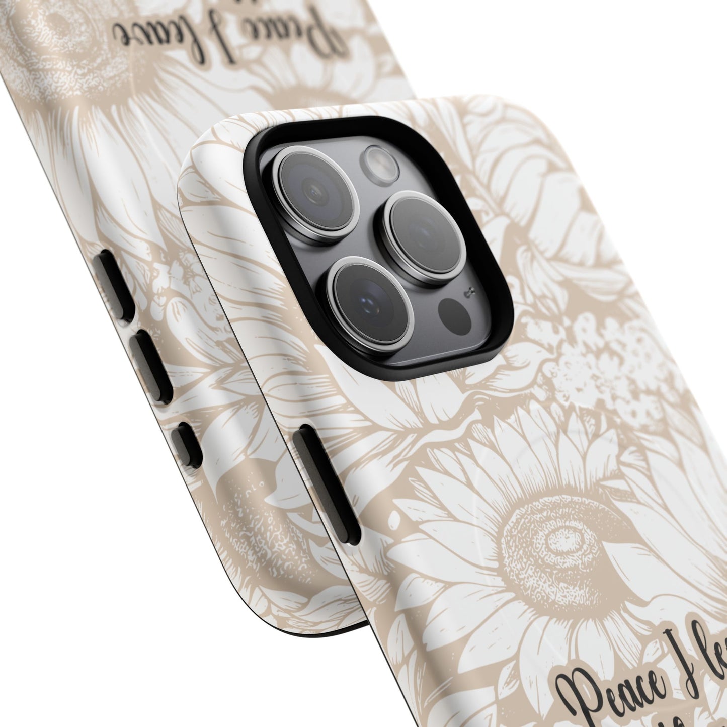 Peace I Leave with You John 14:27,Tough iPhone Magnetic MagSafe® Case Scripture, Sunflower Bible Verse,  iPhone® 13,  14, iPhone 15, iPhone 16, 17, Pro, Pro Max, Plus Cases.