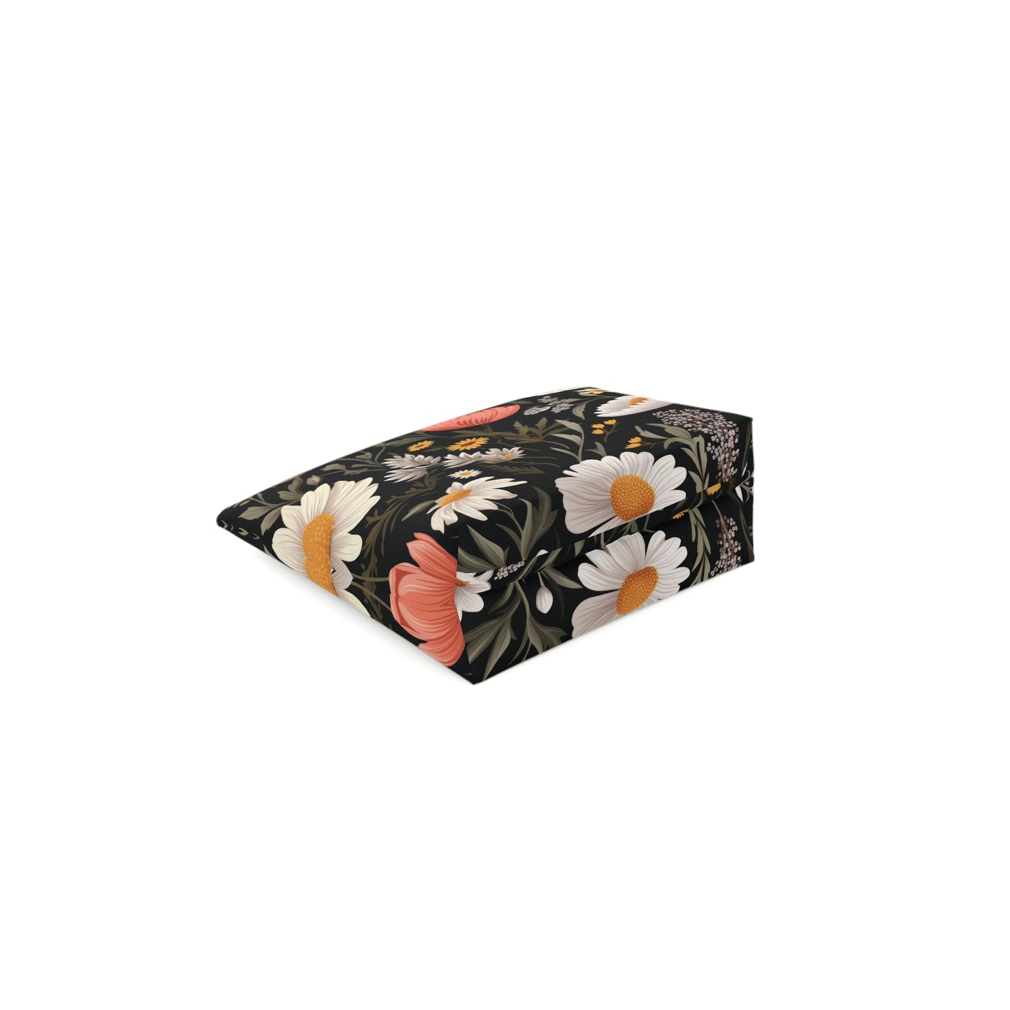 Blossom Elegance: Noir Garden Cotton Cosmetic Bag