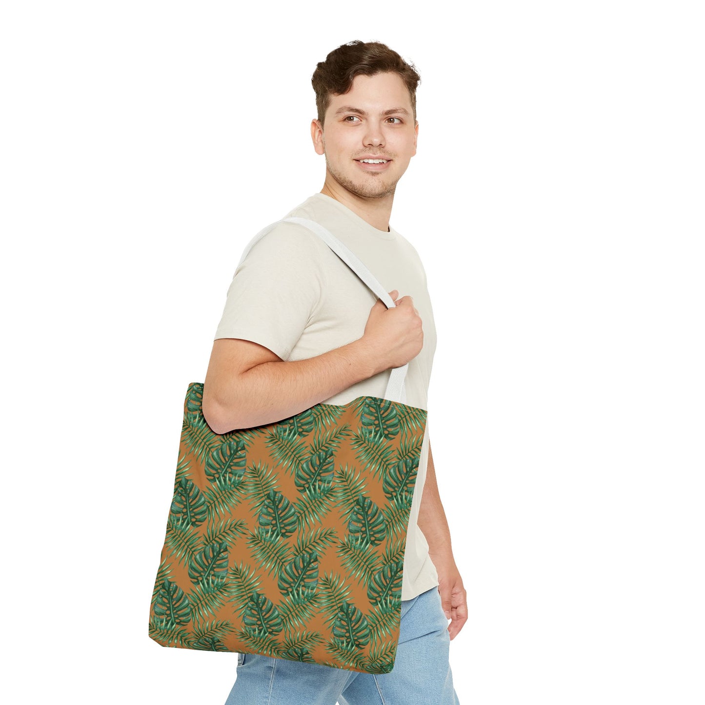 Brown Tropical Bliss Tote Bag