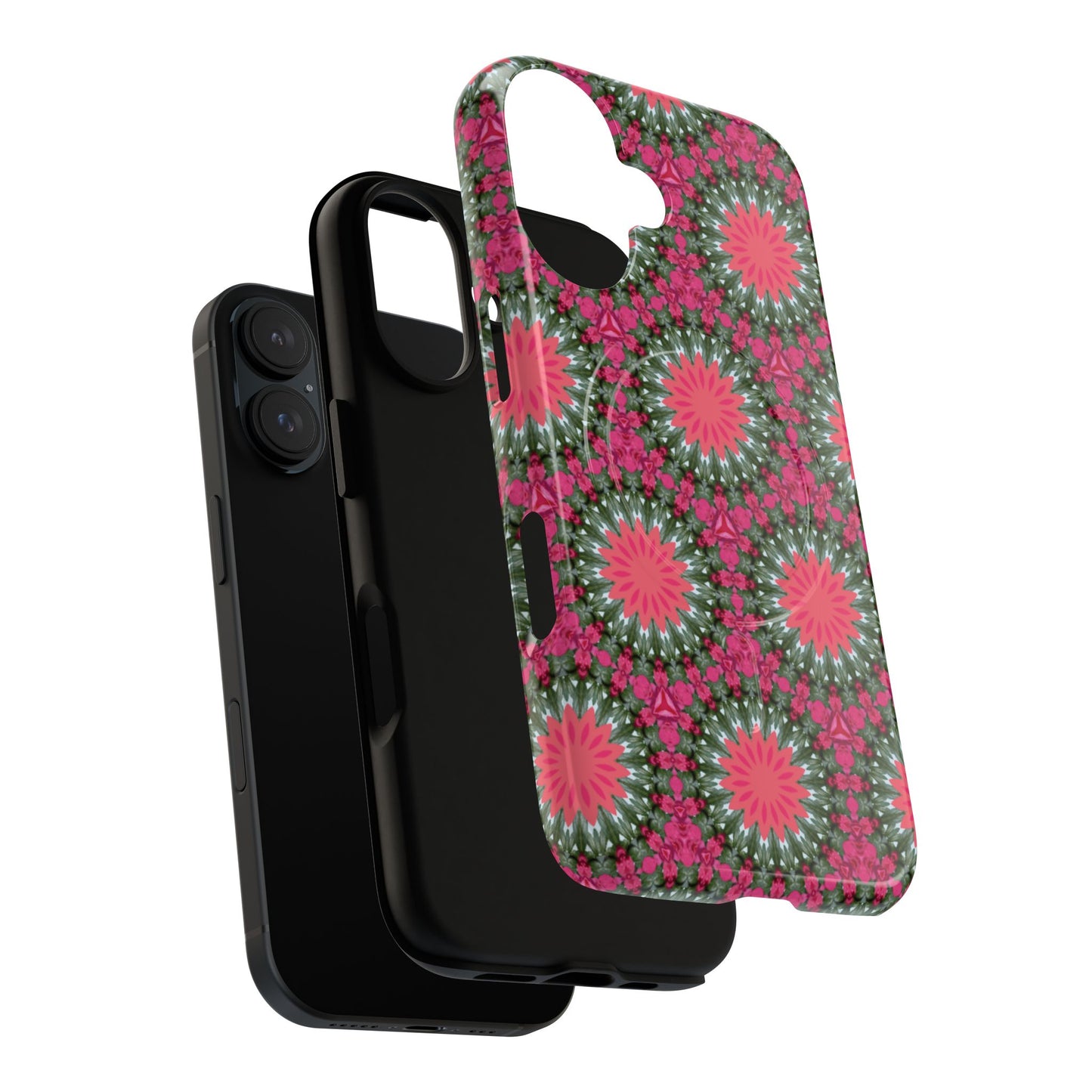 Floral KaleidoBloom iPhone Case, Tough Magnetic Cases, Floral iPhone Cover, Stylish Tech Accessory, Durable Design, Vibrant Gift Idea