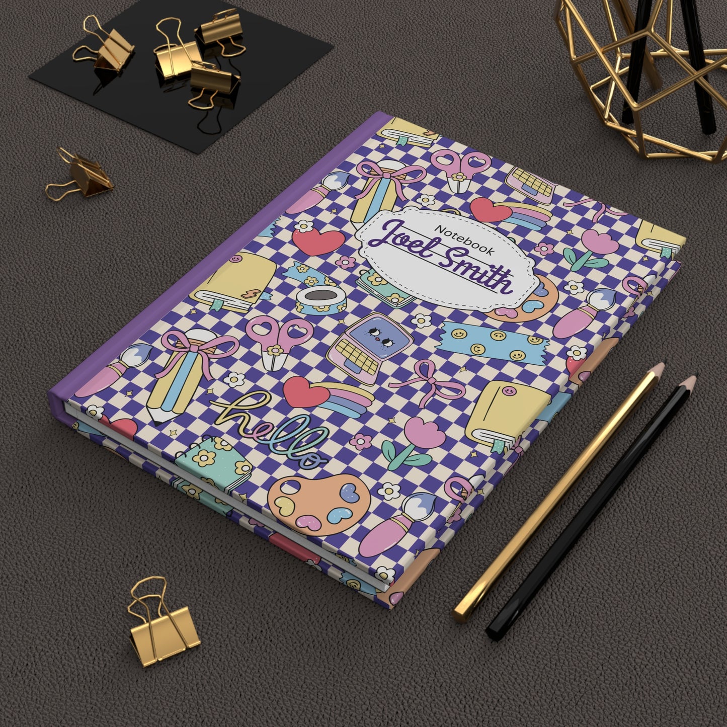 Custom Purple Doodle Daydream Composition Book Inspired Ruled Hardcover Journal for Kids, Fun School Notebook, Customizable Composition Book, Back to School Gift, Learning Organizer