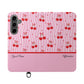 Personalized Cherry Blossom Dreams Flip iPhone and Samsung Cases — Wallet Folio with Name & Affirmation.
