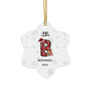 Personalized Initial Candy Cane ''B'' Ceramic Ornament- 4 shapes