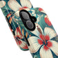 Tough Floral Phone Case, Tropical Hibiscus Design, Gift for Her, Summer Accessory, Customizable Phone Cover